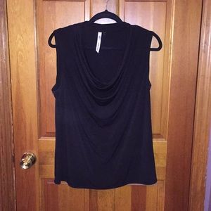 Sleeveless drape neck blouse
